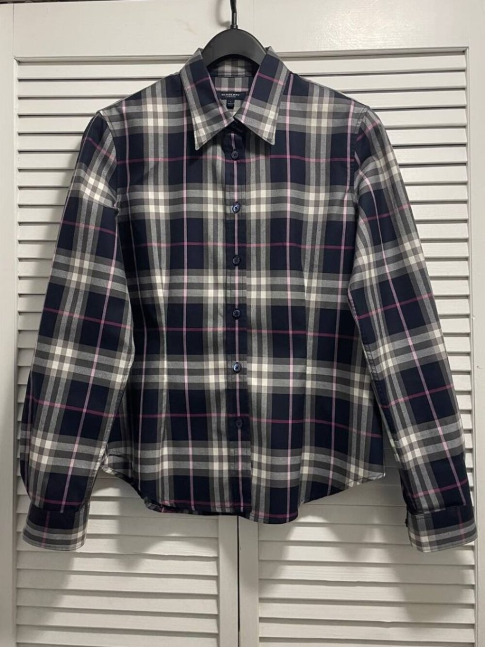 Burberry Womens Plaid Shirt Nova Check Cotton L Fits M EUC